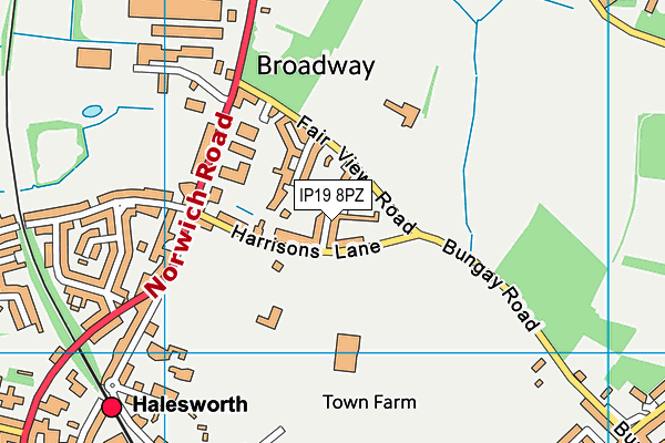 IP19 8PZ map - OS VectorMap District (Ordnance Survey) IP19 8PZ map - OS VectorMap District (Ordnance Survey)