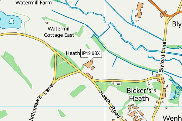 IP19 9BX map - OS VectorMap District (Ordnance Survey) IP19 9BX map - OS VectorMap District (Ordnance Survey)