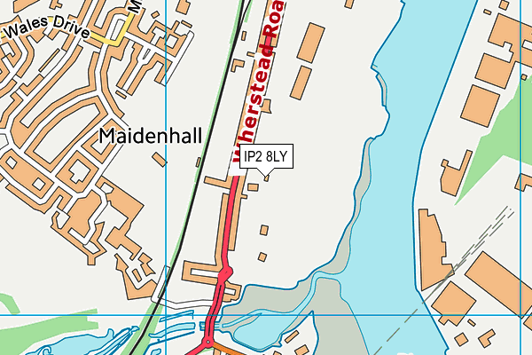 IP2 8LY map - OS VectorMap District (Ordnance Survey) IP2 8LY map - OS VectorMap District (Ordnance Survey)