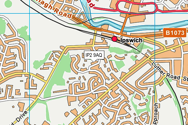 IP2 9AQ map - OS VectorMap District (Ordnance Survey) IP2 9AQ map - OS VectorMap District (Ordnance Survey)