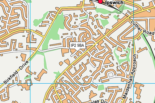 IP2 9BA map - OS VectorMap District (Ordnance Survey) IP2 9BA map - OS VectorMap District (Ordnance Survey)