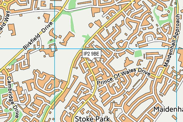 IP2 9BE map - OS VectorMap District (Ordnance Survey) IP2 9BE map - OS VectorMap District (Ordnance Survey)