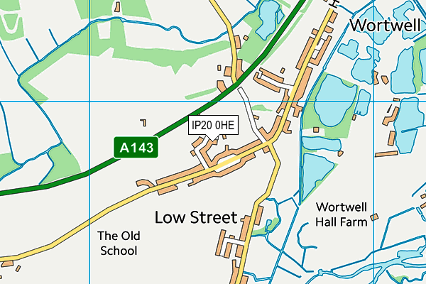 IP20 0HE map - OS VectorMap District (Ordnance Survey)