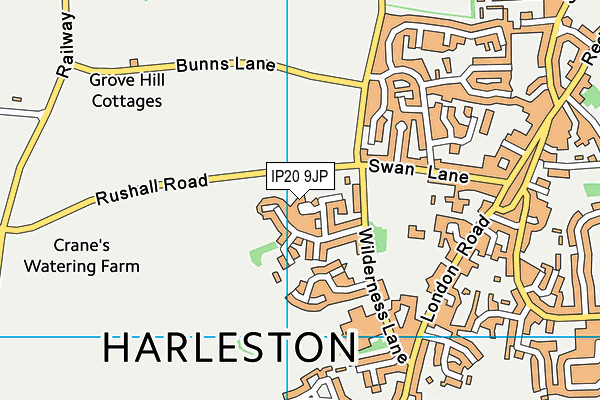 IP20 9JP map - OS VectorMap District (Ordnance Survey) IP20 9JP map - OS VectorMap District (Ordnance Survey)