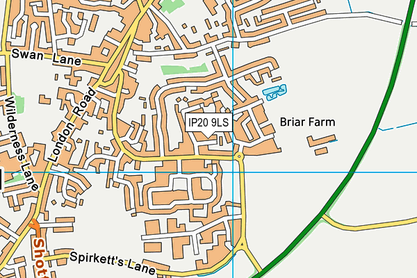 IP20 9LS map - OS VectorMap District (Ordnance Survey)