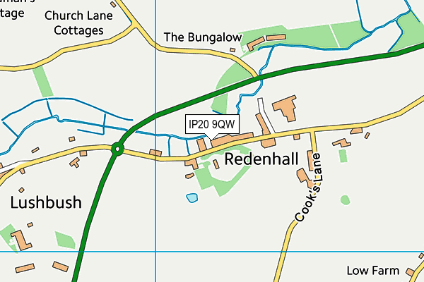 IP20 9QW map - OS VectorMap District (Ordnance Survey) IP20 9QW map - OS VectorMap District (Ordnance Survey)