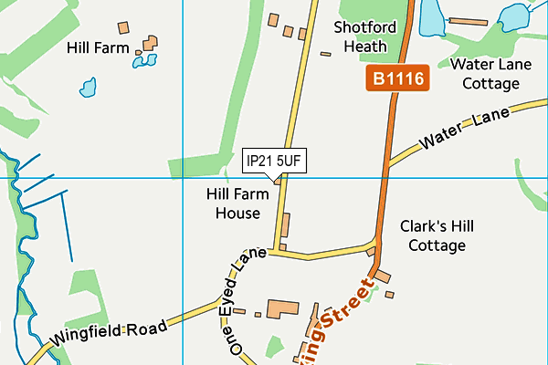 IP21 5UF map - OS VectorMap District (Ordnance Survey) IP21 5UF map - OS VectorMap District (Ordnance Survey)