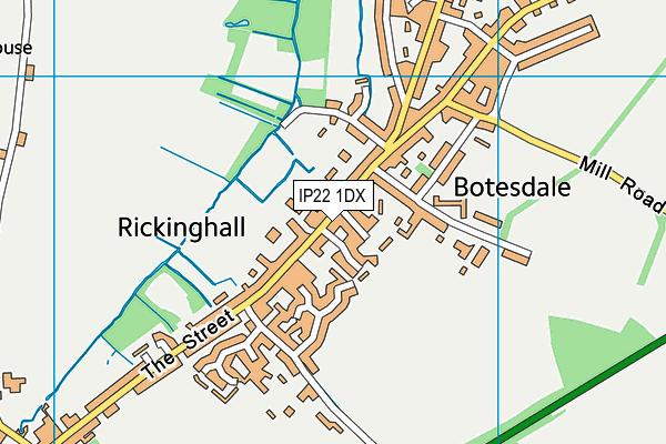 IP22 1DX map - OS VectorMap District (Ordnance Survey) IP22 1DX map - OS VectorMap District (Ordnance Survey)