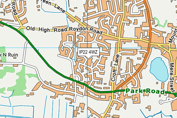 IP22 4WZ map - OS VectorMap District (Ordnance Survey) IP22 4WZ map - OS VectorMap District (Ordnance Survey)