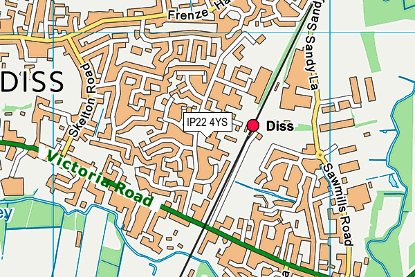 IP22 4YS map - OS VectorMap District (Ordnance Survey) IP22 4YS map - OS VectorMap District (Ordnance Survey)