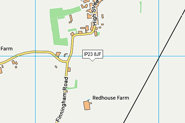 IP23 8JF map - OS VectorMap District (Ordnance Survey) IP23 8JF map - OS VectorMap District (Ordnance Survey)
