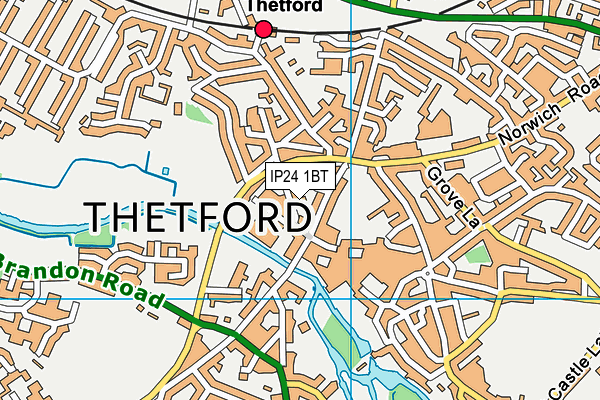 IP24 1BT map - OS VectorMap District (Ordnance Survey) IP24 1BT map - OS VectorMap District (Ordnance Survey)