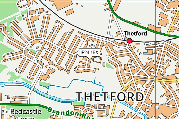 IP24 1BX map - OS VectorMap District (Ordnance Survey) IP24 1BX map - OS VectorMap District (Ordnance Survey)