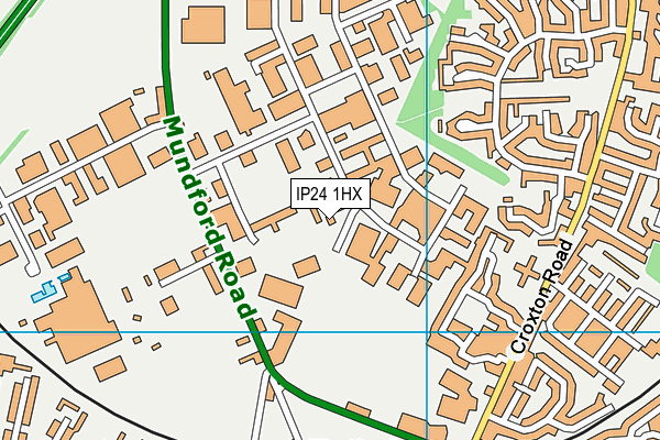 IP24 1HX map - OS VectorMap District (Ordnance Survey) IP24 1HX map - OS VectorMap District (Ordnance Survey)