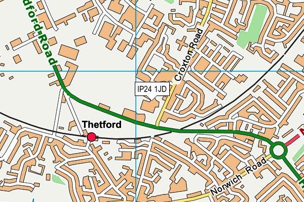 IP24 1JD map - OS VectorMap District (Ordnance Survey)