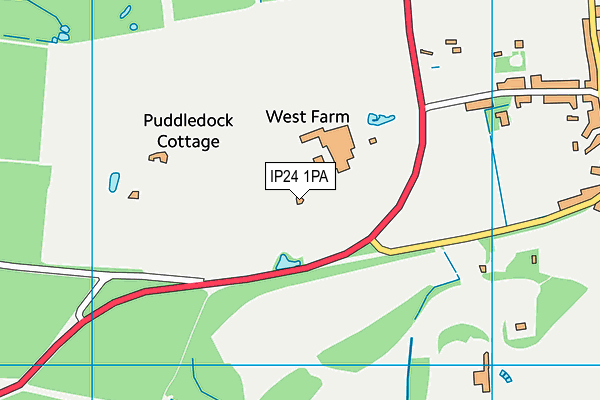 IP24 1PA map - OS VectorMap District (Ordnance Survey) IP24 1PA map - OS VectorMap District (Ordnance Survey)