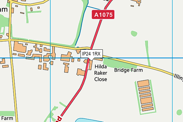 IP24 1RX map - OS VectorMap District (Ordnance Survey) IP24 1RX map - OS VectorMap District (Ordnance Survey)