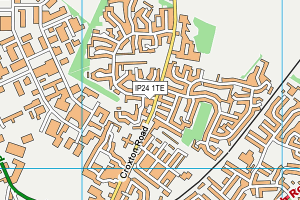 IP24 1TE map - OS VectorMap District (Ordnance Survey) IP24 1TE map - OS VectorMap District (Ordnance Survey)