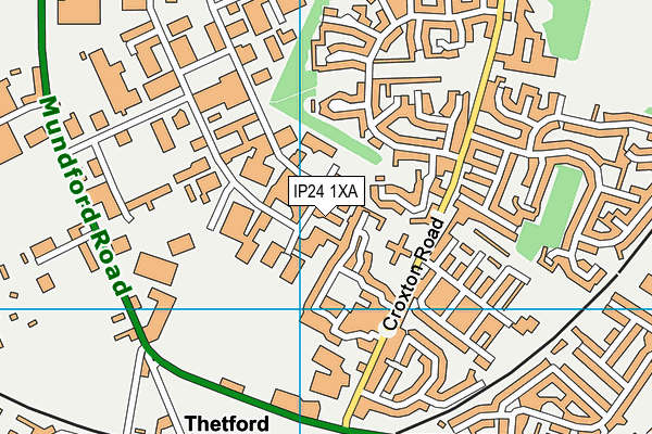 IP24 1XA map - OS VectorMap District (Ordnance Survey) IP24 1XA map - OS VectorMap District (Ordnance Survey)