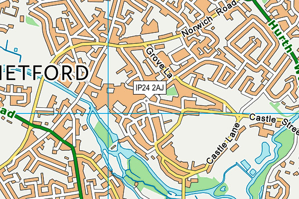 IP24 2AJ map - OS VectorMap District (Ordnance Survey) IP24 2AJ map - OS VectorMap District (Ordnance Survey)