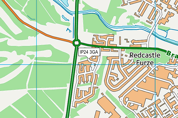 IP24 3GA map - OS VectorMap District (Ordnance Survey) IP24 3GA map - OS VectorMap District (Ordnance Survey)
