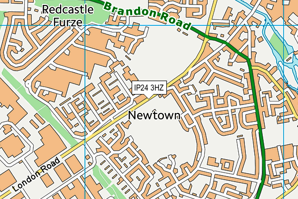 IP24 3HZ map - OS VectorMap District (Ordnance Survey) IP24 3HZ map - OS VectorMap District (Ordnance Survey)