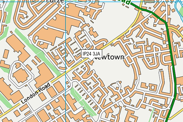 IP24 3JA map - OS VectorMap District (Ordnance Survey) IP24 3JA map - OS VectorMap District (Ordnance Survey)