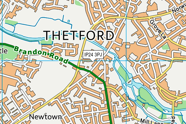 IP24 3PJ map - OS VectorMap District (Ordnance Survey) IP24 3PJ map - OS VectorMap District (Ordnance Survey)