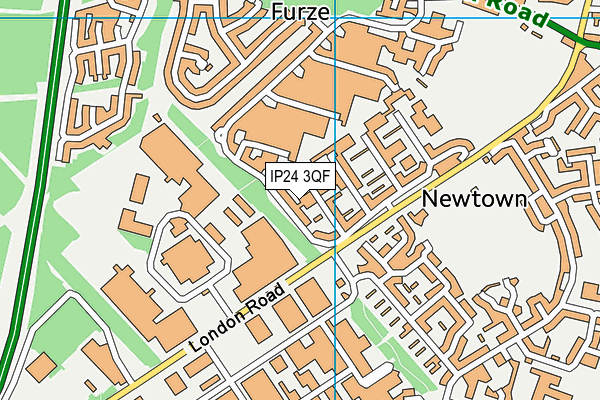 IP24 3QF map - OS VectorMap District (Ordnance Survey) IP24 3QF map - OS VectorMap District (Ordnance Survey)