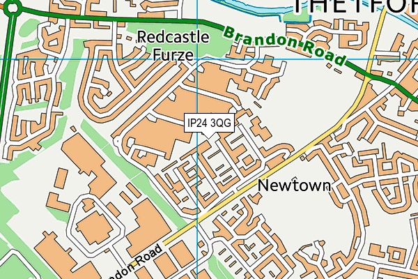 IP24 3QG map - OS VectorMap District (Ordnance Survey) IP24 3QG map - OS VectorMap District (Ordnance Survey)