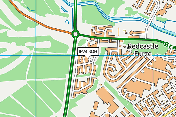 IP24 3QH map - OS VectorMap District (Ordnance Survey) IP24 3QH map - OS VectorMap District (Ordnance Survey)