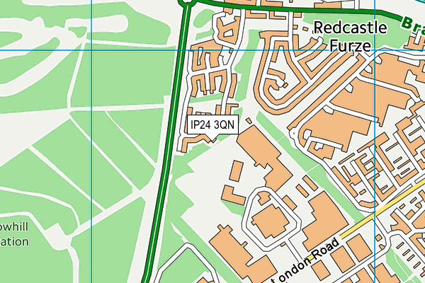 IP24 3QN map - OS VectorMap District (Ordnance Survey) IP24 3QN map - OS VectorMap District (Ordnance Survey)