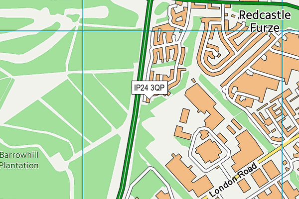 IP24 3QP map - OS VectorMap District (Ordnance Survey) IP24 3QP map - OS VectorMap District (Ordnance Survey)