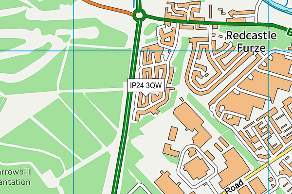 IP24 3QW map - OS VectorMap District (Ordnance Survey) IP24 3QW map - OS VectorMap District (Ordnance Survey)