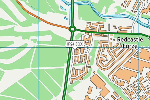 IP24 3QX map - OS VectorMap District (Ordnance Survey) IP24 3QX map - OS VectorMap District (Ordnance Survey)