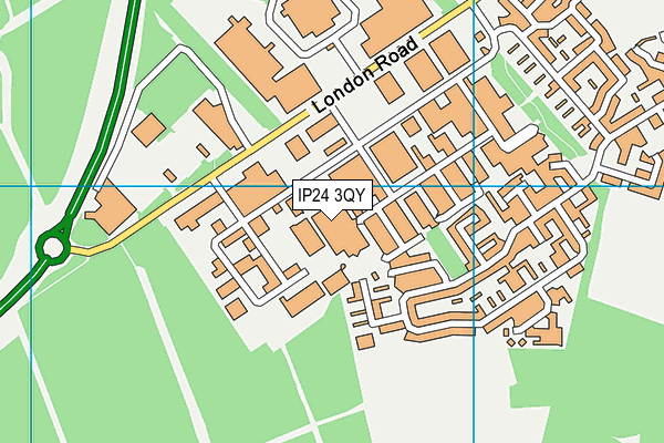 IP24 3QY map - OS VectorMap District (Ordnance Survey) IP24 3QY map - OS VectorMap District (Ordnance Survey)