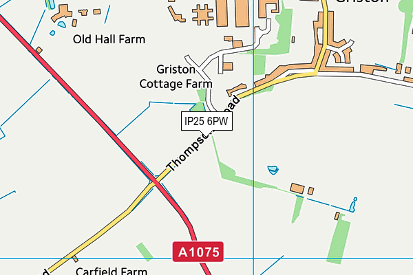 IP25 6PW map - OS VectorMap District (Ordnance Survey) IP25 6PW map - OS VectorMap District (Ordnance Survey)