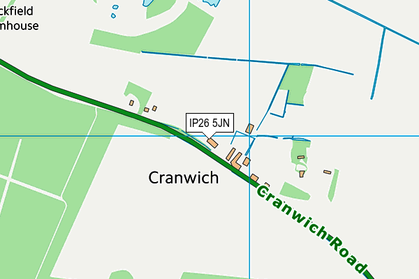 IP26 5JN map - OS VectorMap District (Ordnance Survey) IP26 5JN map - OS VectorMap District (Ordnance Survey)