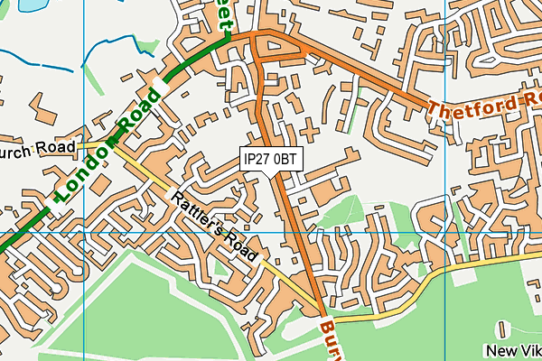 IP27 0BT map - OS VectorMap District (Ordnance Survey) IP27 0BT map - OS VectorMap District (Ordnance Survey)