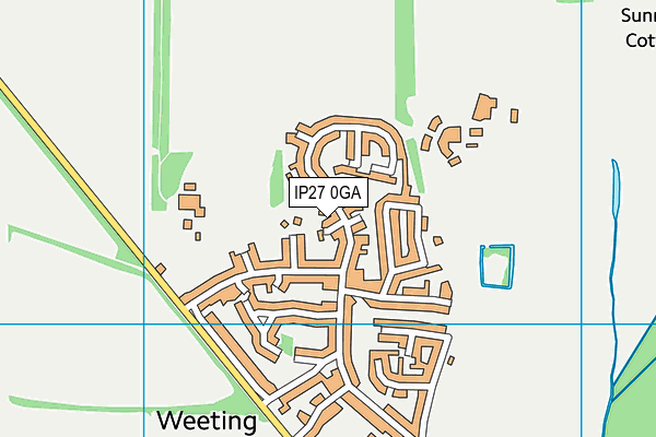 IP27 0GA map - OS VectorMap District (Ordnance Survey) IP27 0GA map - OS VectorMap District (Ordnance Survey)