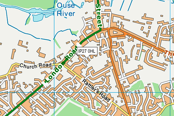 IP27 0HL map - OS VectorMap District (Ordnance Survey) IP27 0HL map - OS VectorMap District (Ordnance Survey)