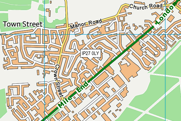IP27 0LY map - OS VectorMap District (Ordnance Survey) IP27 0LY map - OS VectorMap District (Ordnance Survey)