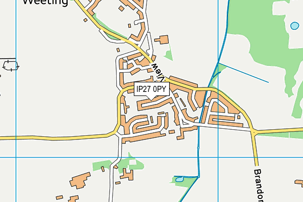 IP27 0PY map - OS VectorMap District (Ordnance Survey) IP27 0PY map - OS VectorMap District (Ordnance Survey)