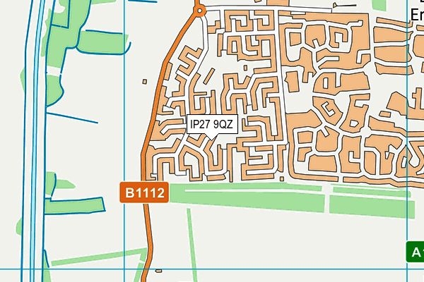 IP27 9QZ map - OS VectorMap District (Ordnance Survey) IP27 9QZ map - OS VectorMap District (Ordnance Survey)