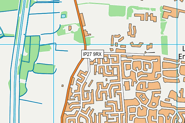 IP27 9RX map - OS VectorMap District (Ordnance Survey) IP27 9RX map - OS VectorMap District (Ordnance Survey)