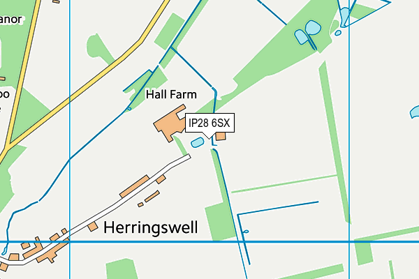 IP28 6SX map - OS VectorMap District (Ordnance Survey) IP28 6SX map - OS VectorMap District (Ordnance Survey)