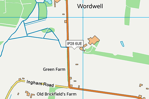 IP28 6UE map - OS VectorMap District (Ordnance Survey) IP28 6UE map - OS VectorMap District (Ordnance Survey)
