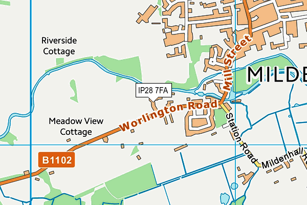 IP28 7FA map - OS VectorMap District (Ordnance Survey) IP28 7FA map - OS VectorMap District (Ordnance Survey)