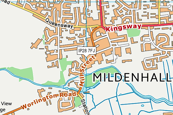 IP28 7FJ map - OS VectorMap District (Ordnance Survey) IP28 7FJ map - OS VectorMap District (Ordnance Survey)