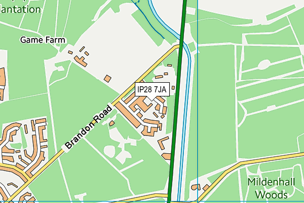 IP28 7JA map - OS VectorMap District (Ordnance Survey) IP28 7JA map - OS VectorMap District (Ordnance Survey)